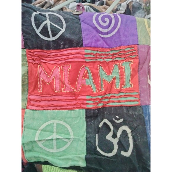 Peace Miami Canvas Bag 36 Inches Multi Color Handag Hobo - Picture 1 of 4